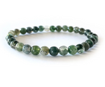 Moss Agate Crystal Bracelet  Abundance, Detoxify, Karma